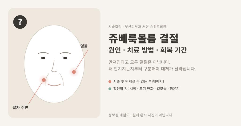 쥬베룩볼륨 결절 원인 치료 방법 회복 기간 개념도